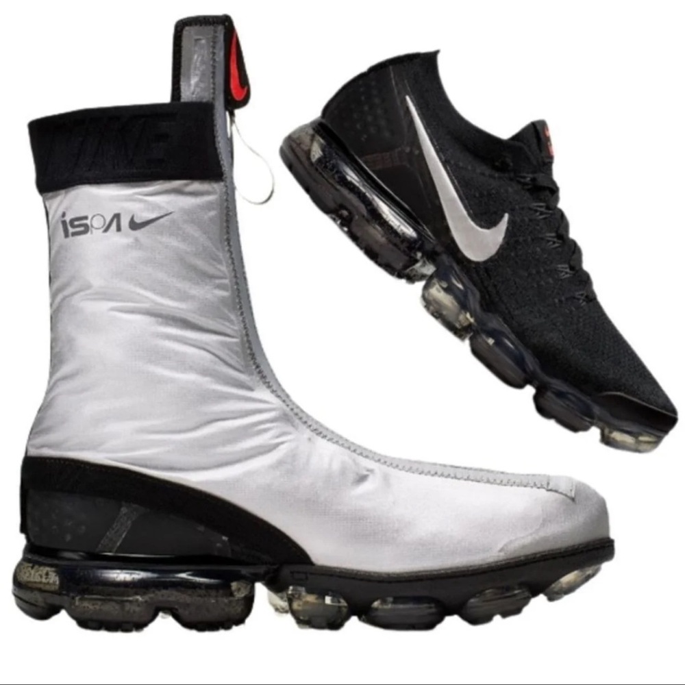 Nike Men's Size 9 Silver Nike Vapormax Flyknit Gator ISPA Shoes